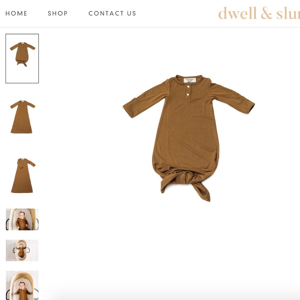 Dwell and Slumber Baby Gown - Camel